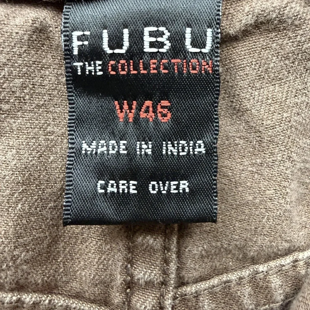 FUBU The Collection Cargo Shorts Mens 46‎ Brown Canvas Utility Big Tall Relaxed